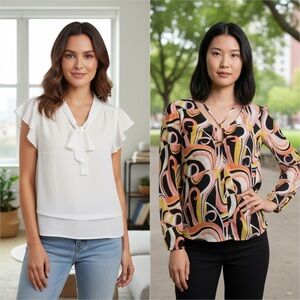 002 COMBO:  Chiffon blouses size S